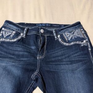 Grace Women's Dark Blue Boot Cut Jeans